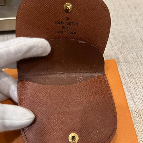 Authentic Louis Vuitton Monogram Porte Monnaie Gousset Coin Purse - Picture 9 of 12
